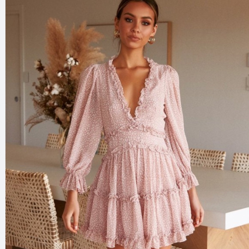 Hello Molly Chiffon pink dress